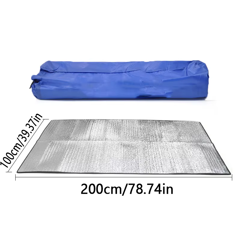 Tapis de pique-nique en aluminium, tapis de tente portable d'extérieur, tapis double face anti-humid