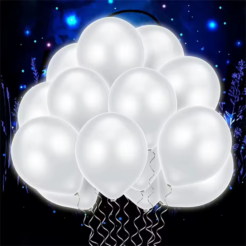 10-30 pièces LED ballon lumières lumineuses 12 pouces blanc Latex ballons lumineux fête d'anniversai