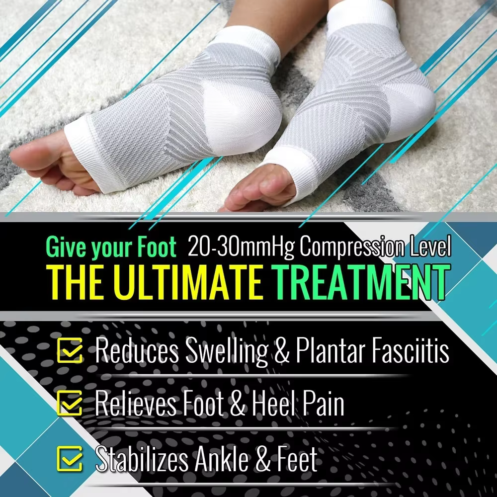 Attelle de fasciite plantaire, 1 paire, chaussettes de Compression nocturne, Supports de talon pour