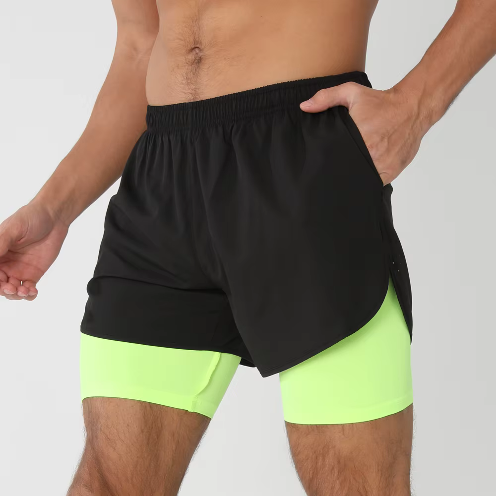 2025New hommes Shorts de course Shorts de sport 2 en 1 séchage rapide entraînement gymnase Fitness J