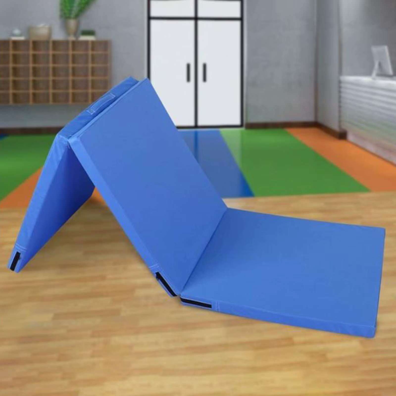 Tapis d'exercice pliable pour la maison et la salle de sport, en mousse souple avec protection de so
