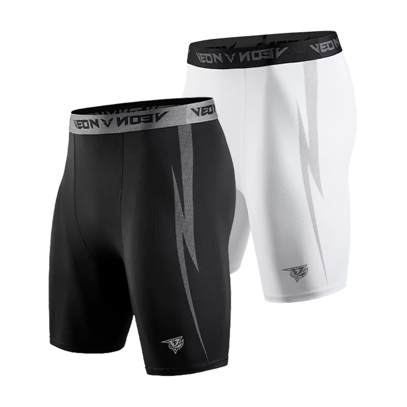 Noir Shorts de Compression Hommes Spandex Sport Shorts Athlétique Entraînement Running Performance B