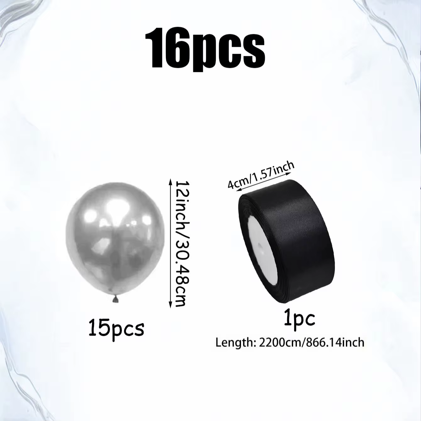 Cet ensemble de ballons sur le thème de l'argent, composé de 16 pièces, comprend des ballons en late