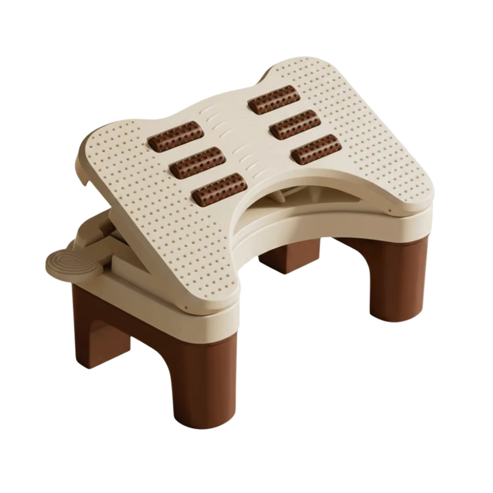 Repose-pieds ergonomique sous le bureau, base antidérapante, 6 niveaux, repose-jambes creux et confo