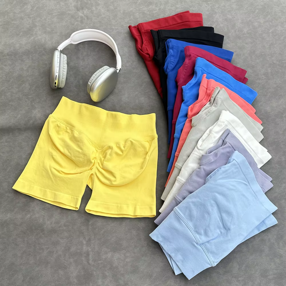 Short de fitness taille haute sans couture pour femmes: compression de contrôle du ventre, levage de