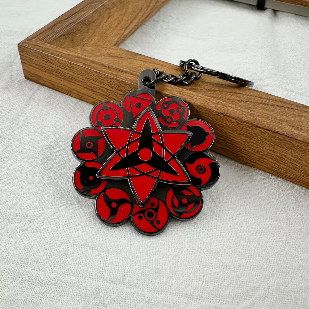 Porte-clés rotatif Mangekyou Sharingan toutes formes, accessoire pour sac et clés, cadeau pour fans