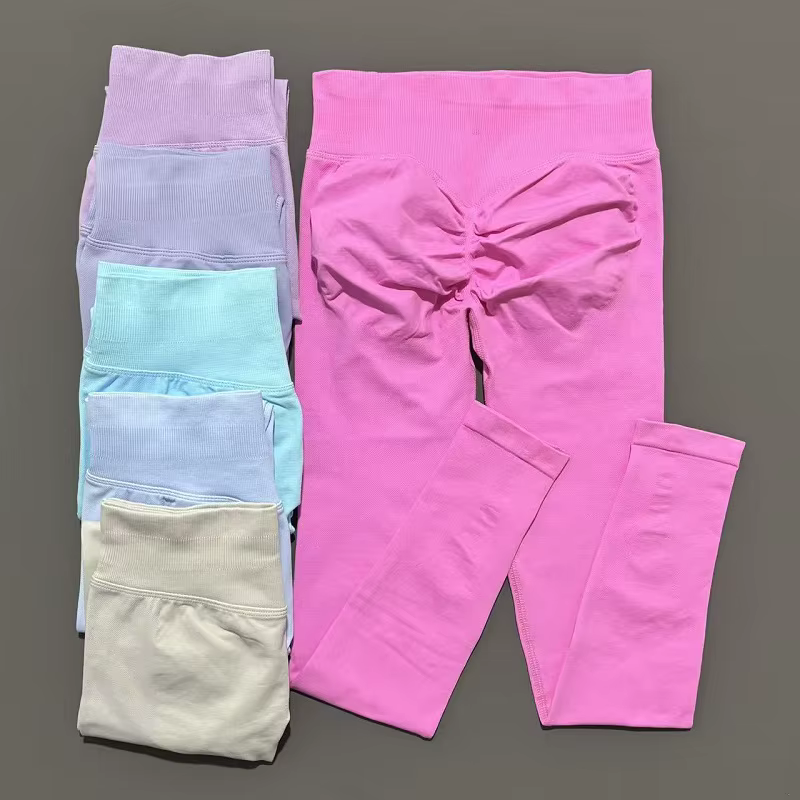 Femmes sport Leggings sans couture Yoga pantalons longs exercice Scrunch fesses Leggings vélo course
