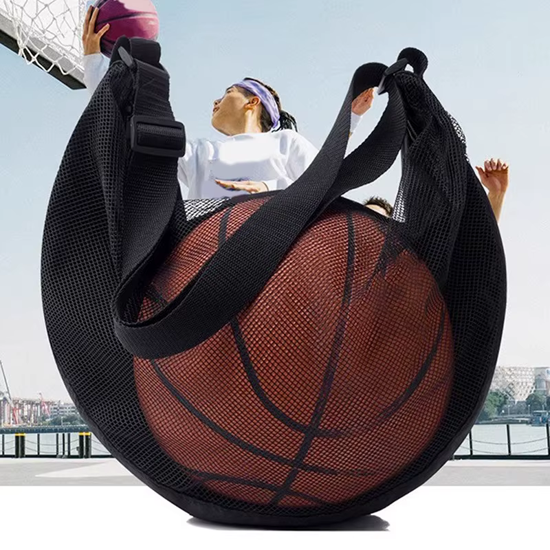 Sac de transport individuel pour ballon avec poche zippée, sac de rangement en filet pour équipement