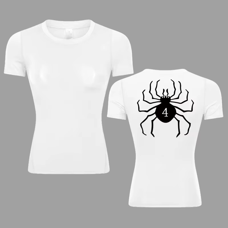 Chemise de Compression à imprimé graphique pour femmes, été, athlétique, manches courtes, baselayers