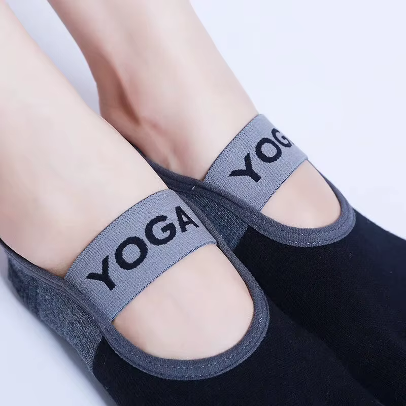 Chaussettes de Yoga respirantes en Silicone pour femmes, antidérapantes, à cinq doigts, Pilates, dos