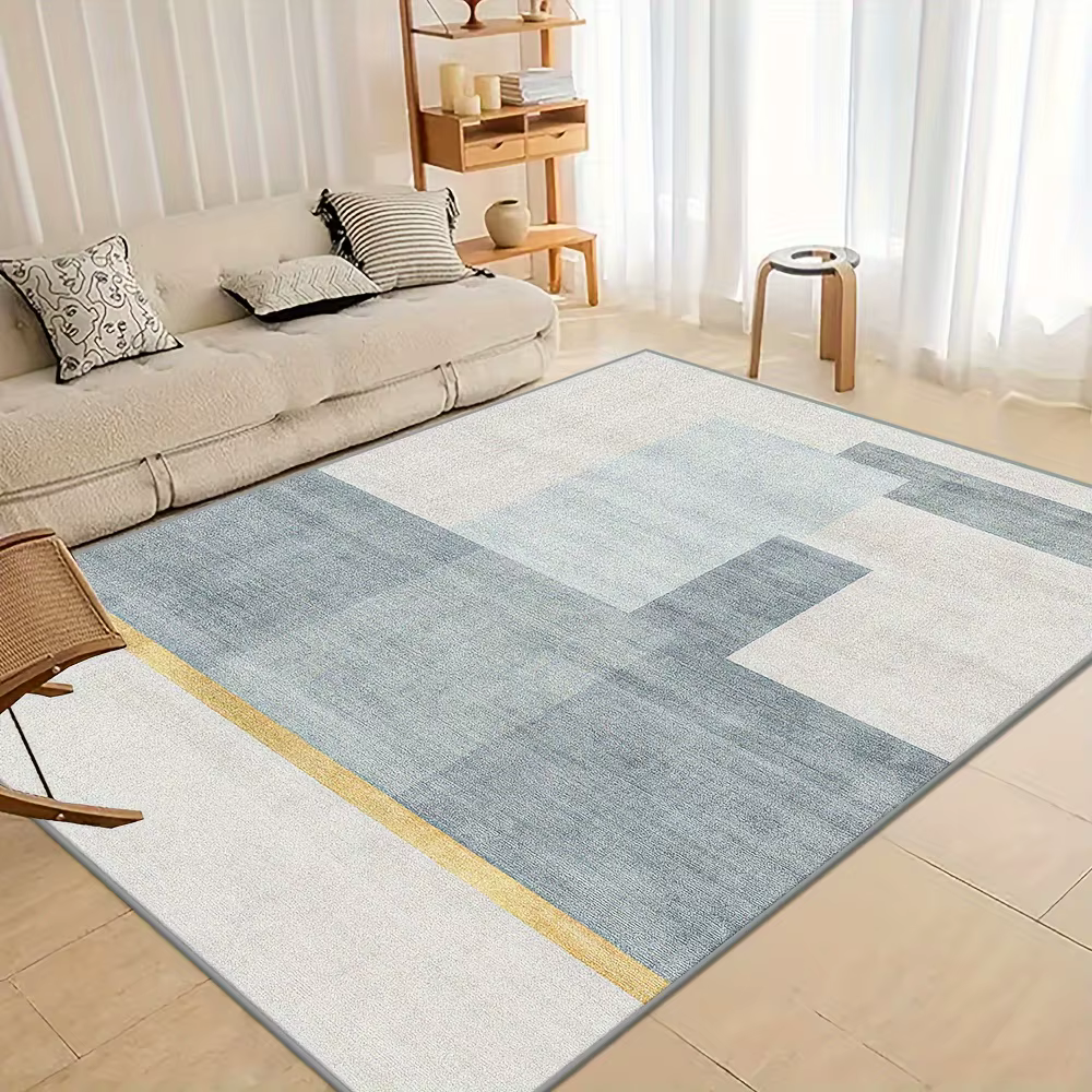 Tapis rectangulaire de style scandinave contemporain, lavable et durable, idéal pour les entrées et