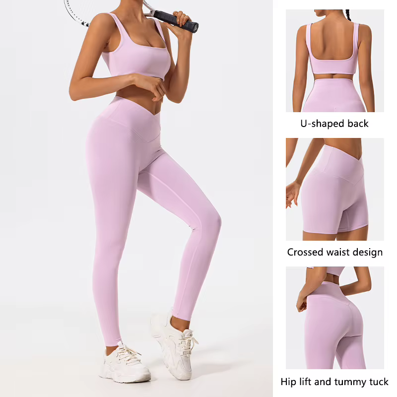 Ensemble de sport deux pièces Hearuisavy d'été de haute qualité pour femme – Vêtements de yoga, tenu
