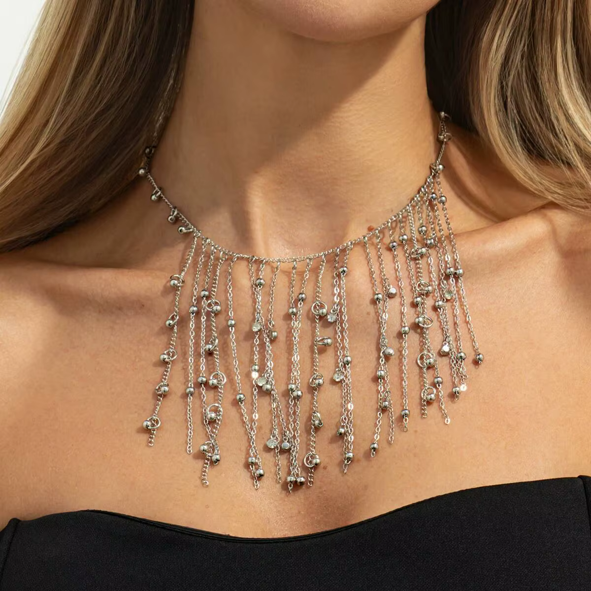 Collier à chaîne avec pendentif en perles tendance SHIXIN, collier vintage réglable couleur or, coll
