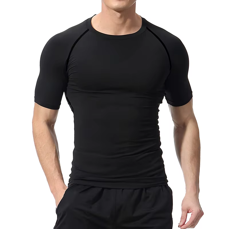 Chemises de Compression pour hommes, t-shirts d'été à manches courtes, T-shirt d'entraînement, de Fi