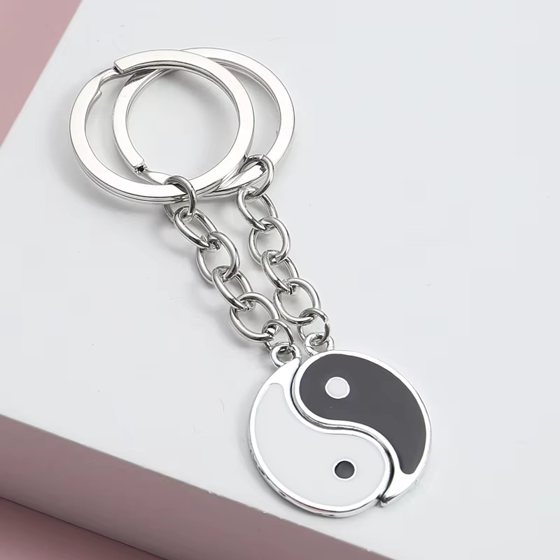 Porte-clés assorti pour Couples, accessoires cadeaux, breloques Yin Yang, chaîne, vente en gros, por