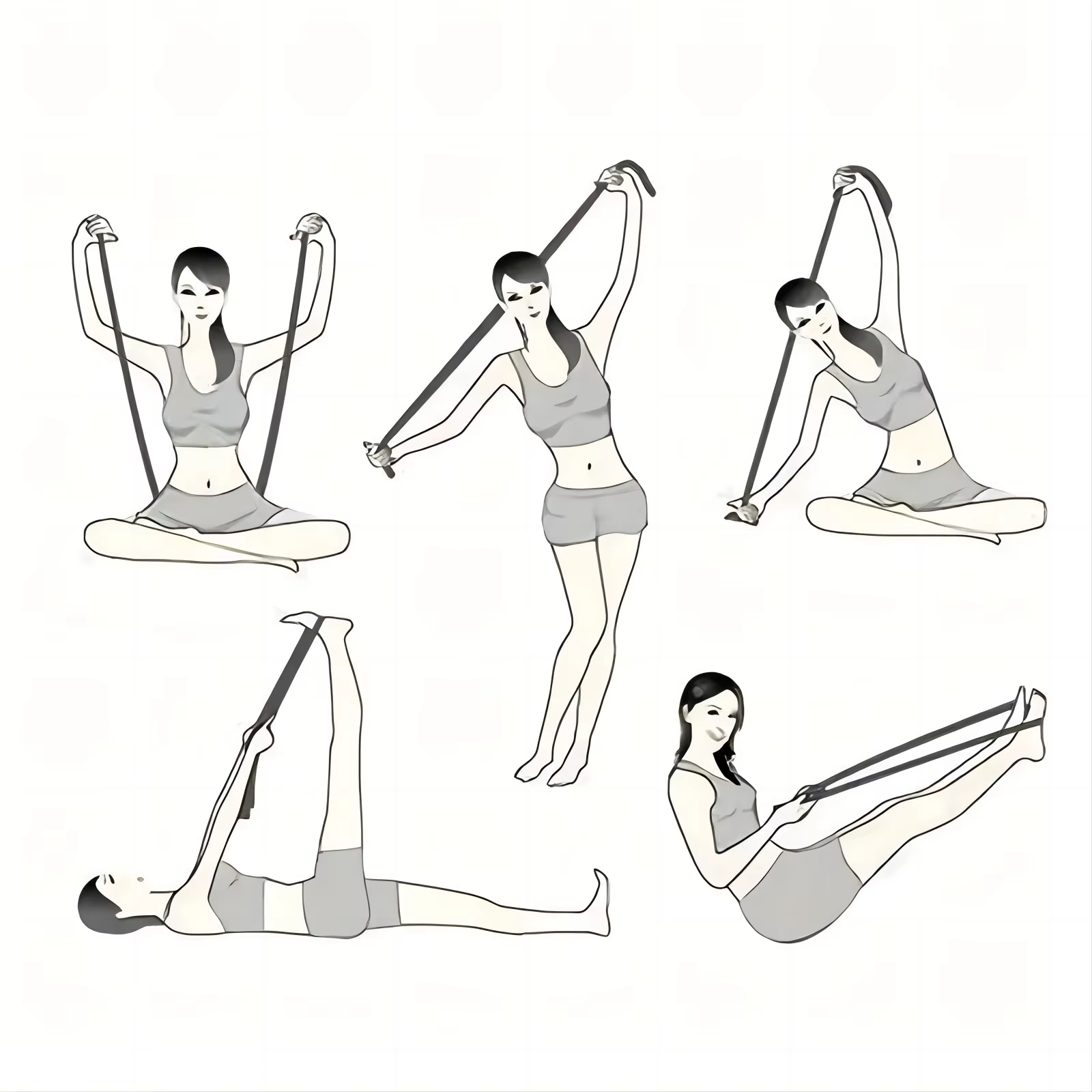 Bande d'étirement de Yoga, 8 segments, produits de Fitness numériques à haute élasticité, sangle Com