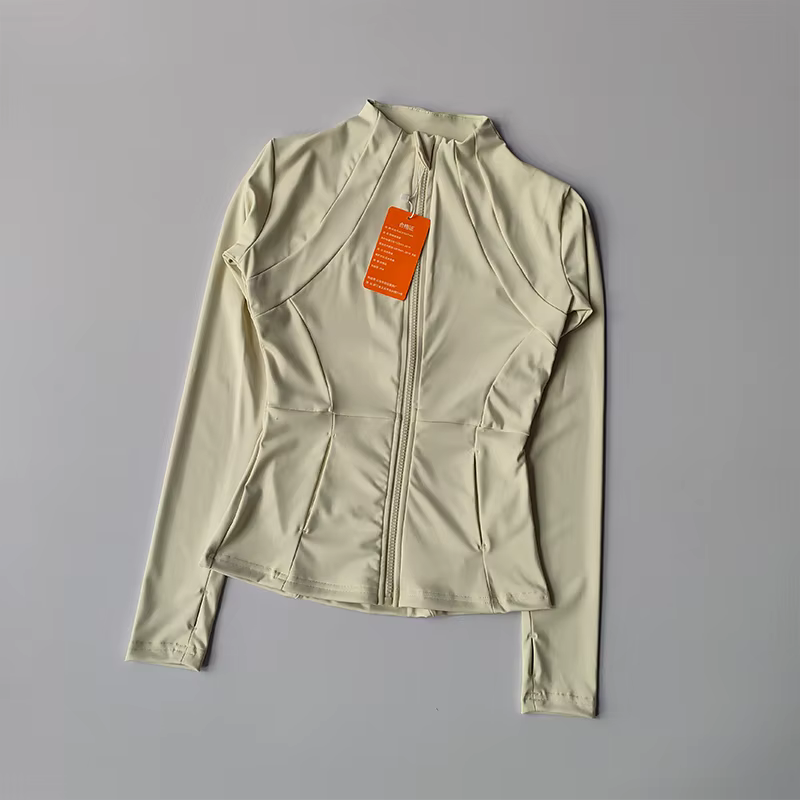 Veste de sport pour femmes, fermeture éclair, Fitness, Yoga, chemise d'entraînement, manteaux de cou