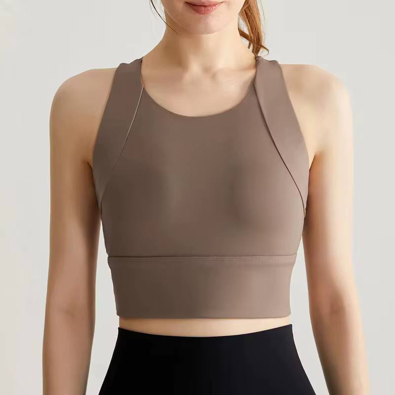 Gilet de Yoga professionnel à haute intensité, coussin de poitrine intégré, sous-vêtements de sport,