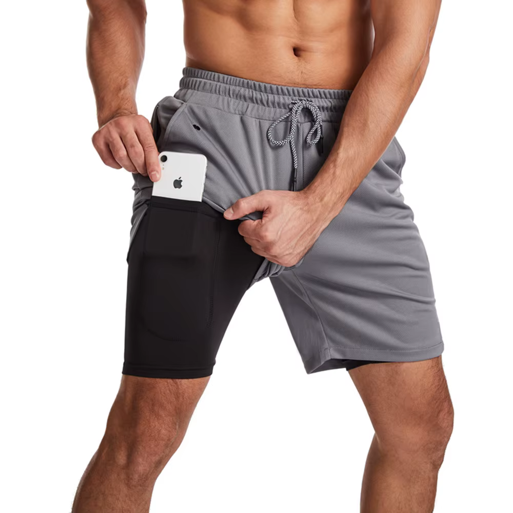 2025 plus récent Shorts de course hommes 2 en 1 Shorts de sport d'entraînement Fitness hommes Jogger