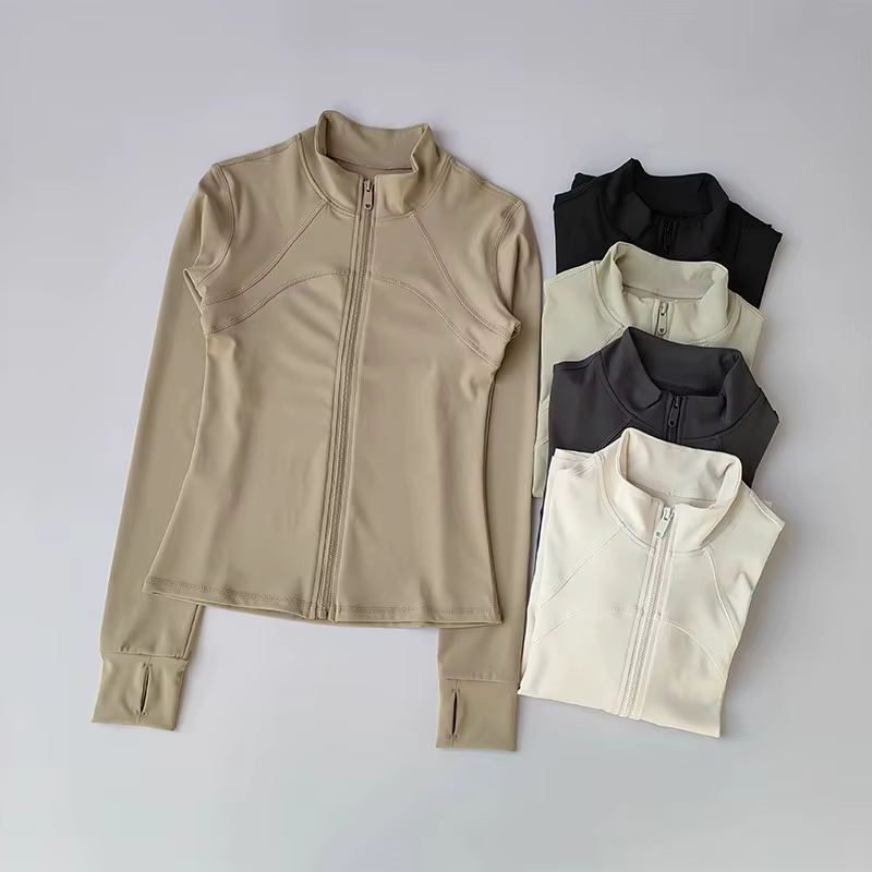 Vestes de sport pour femmes, veste de sport à manches longues à séchage rapide, manteau d'entraîneme