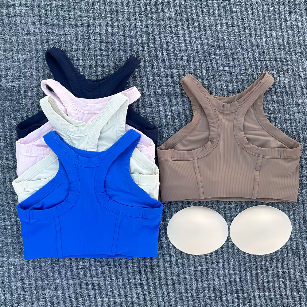 Femmes Yoga soutien-gorge débardeurs pour Fitness sensation nue Sport soutien-gorge côtelé gilet de