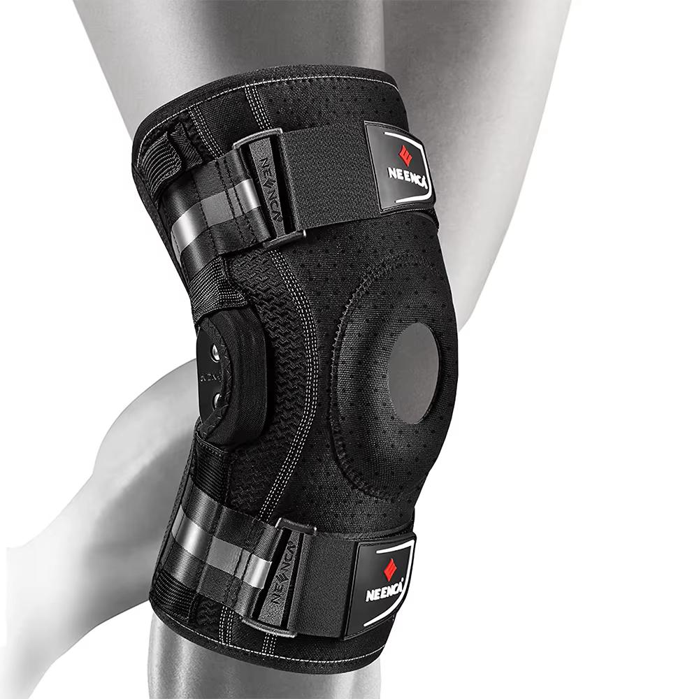 Genouillère articulée, stabilisateurs double face, soutien du genou pour soulager la douleur au geno