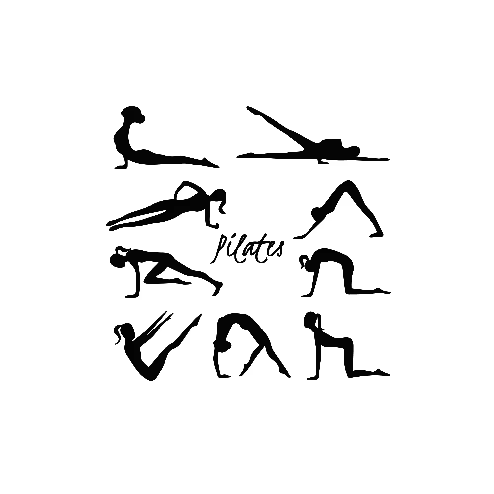 Autocollant Mural de Pilates de beauté, décor artistique en vinyle pour Studio de Yoga, décoration d