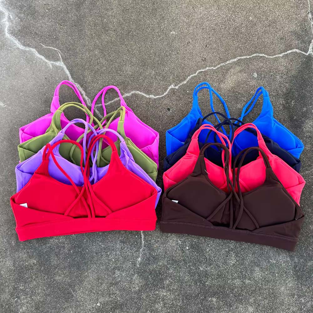 Femmes soutien-gorge de Sport haut à bretelles croisées femmes Push Up soutien-gorge de Sport Yoga h
