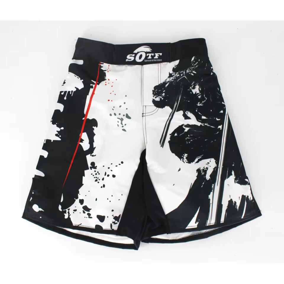 Taille élastique Bushido Fitness féroce ninja combat sport shorts de boxe tigre Muay Thai mma shorts