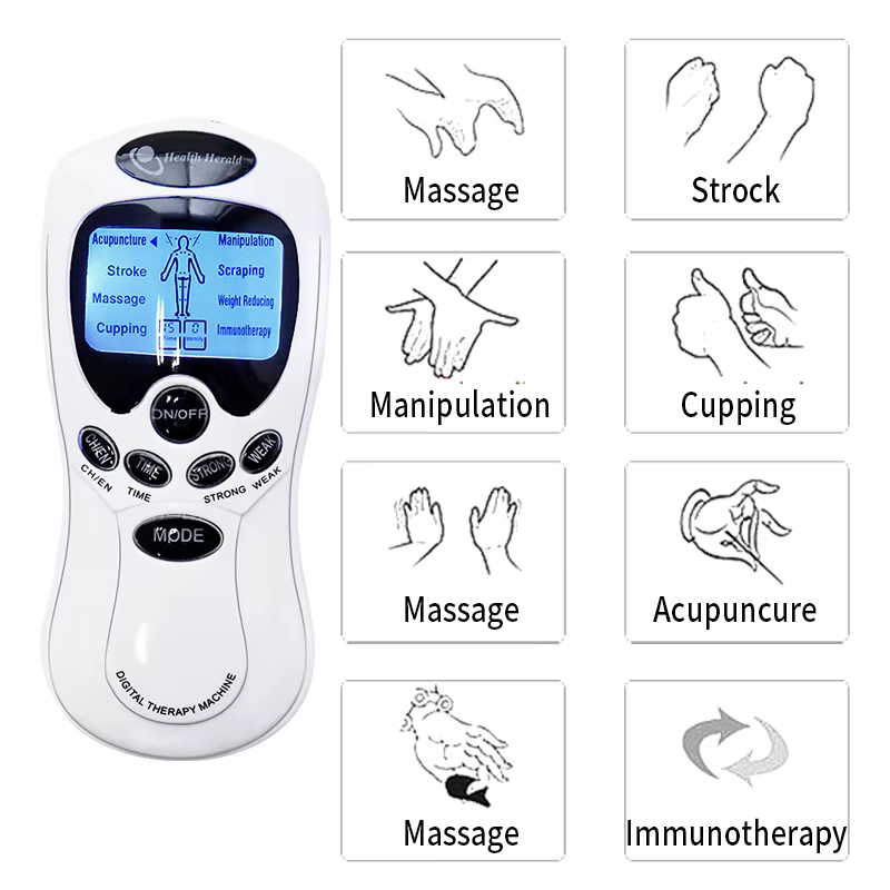 Instrument de Massage électrique Tens à double sortie, stimulateur musculaire EMS électrique, masseu