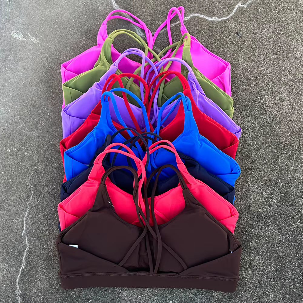 Femmes soutien-gorge de Sport haut à bretelles croisées femmes Push Up soutien-gorge de Sport Yoga h
