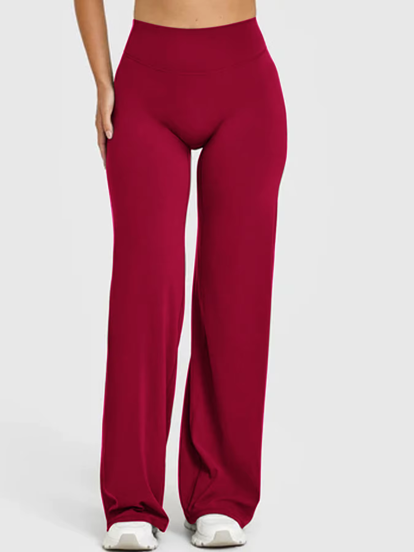 Pantalon de Yoga à jambes larges pour femmes, entrejambe de 31.5 pouces, taille haute, contrôle du v