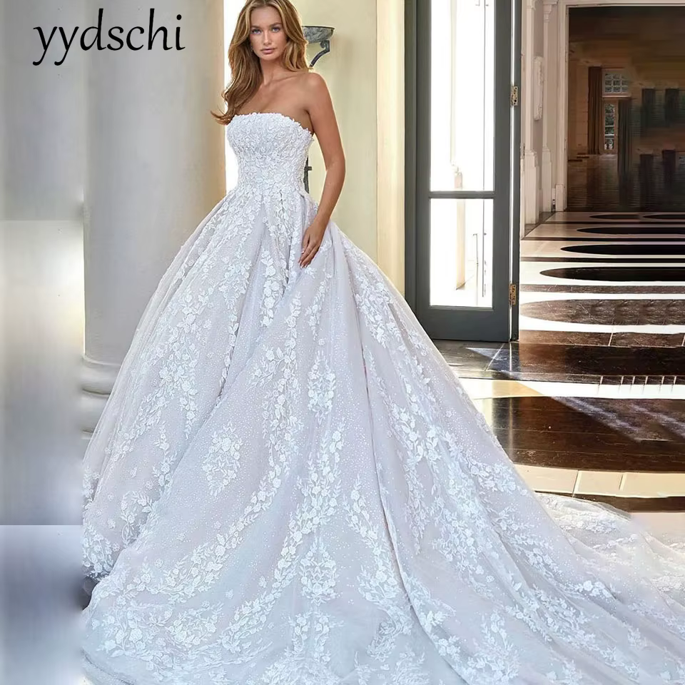 Robes de mariée avec appliques pour femmes, robe de mariée, robe de mariée élégante, robe de soirée