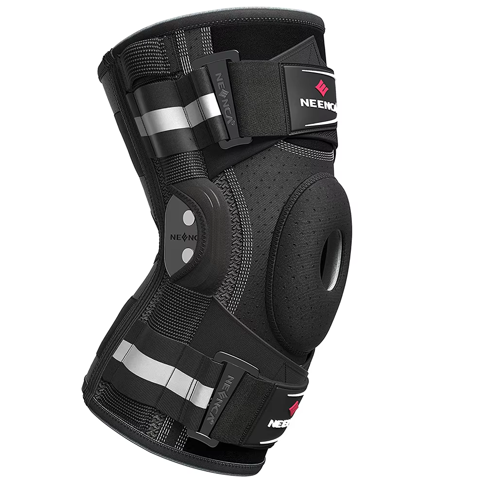 Genouillère articulée, stabilisateurs double face, soutien du genou pour soulager la douleur au geno