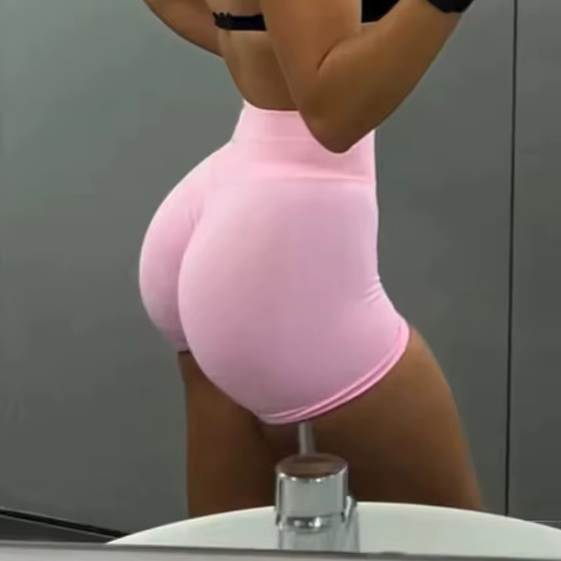 Short de sport pour femmes, short de motard, Fitness, bande côtelée basse, short de Yoga, entraîneme