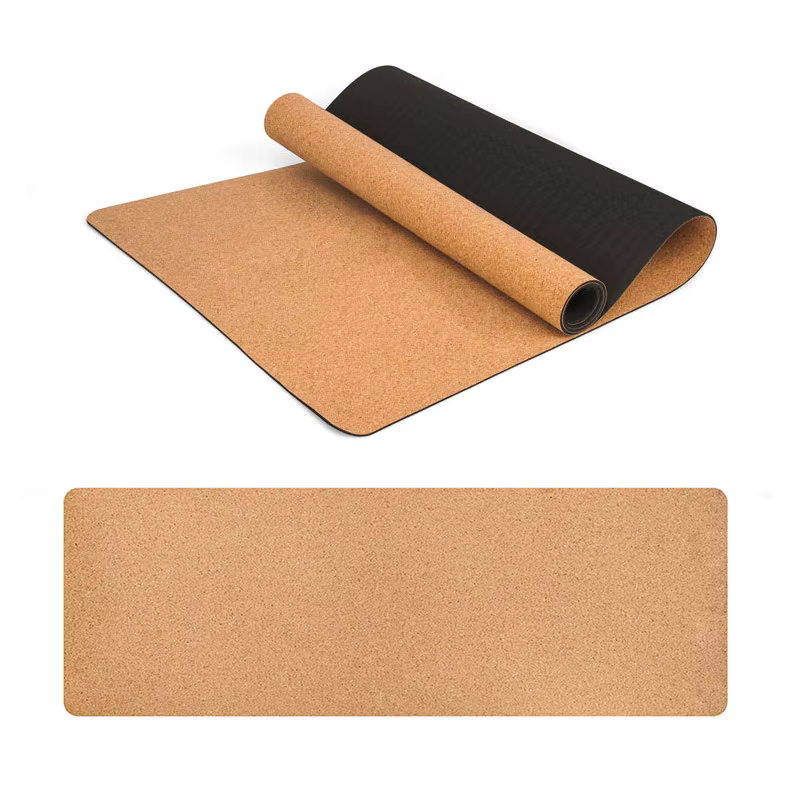 Tapis de Yoga TPE en liège naturel, antidérapant, 6mm, absorbant la sueur, sans odeur, 183x61cm