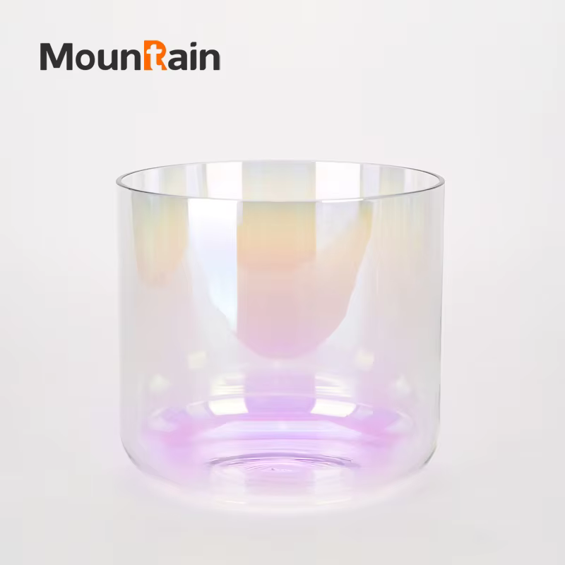 Bol chantant en cristal clair de méditation Muntain Rain Sound de 6 pouces pour la guérison sonore a