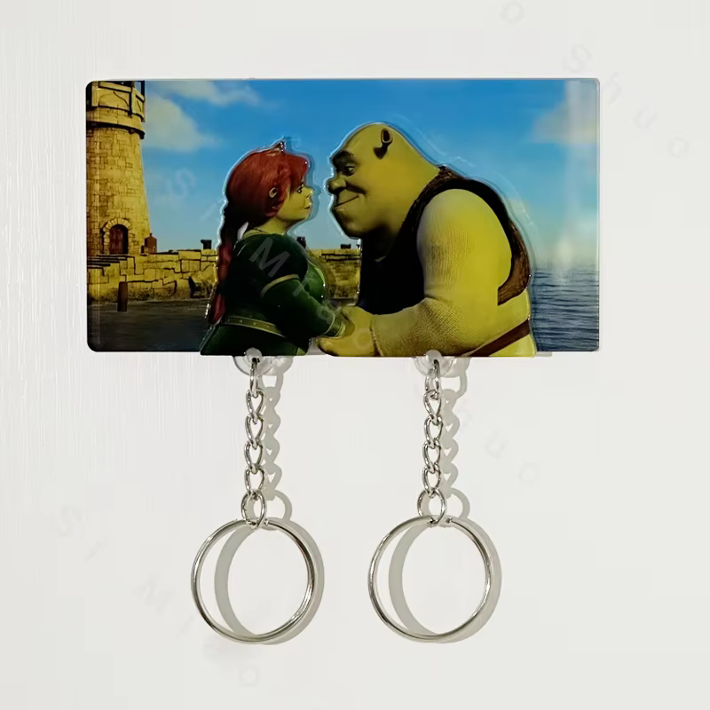 Porte-clés de Couple, cintre pour Couple, dessin animé, réfrigérateur en acrylique, décor de porte d