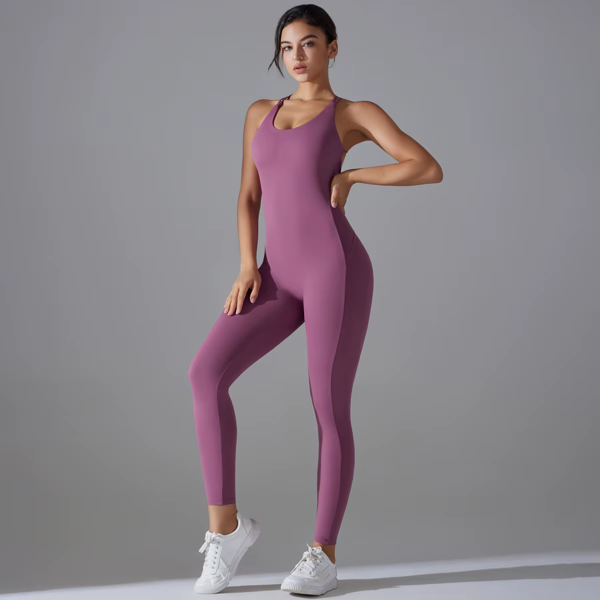 Combinaison de batterie de yoga dos nu, ensemble de batterie de fitness, vêtements de sport une pièc