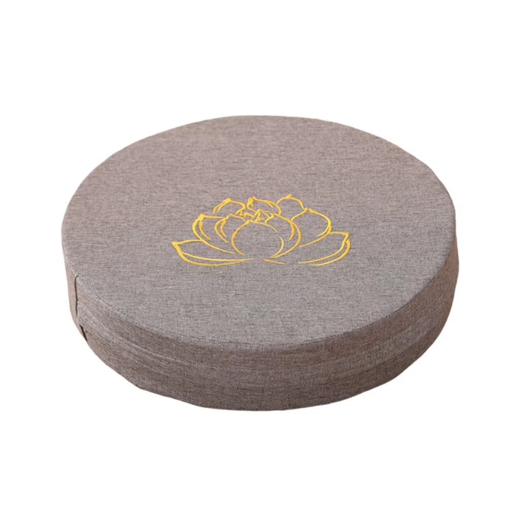 Coussin de méditation de yoga de style japonais pratique, brodé de lotus, coussin de siège épaissi, 