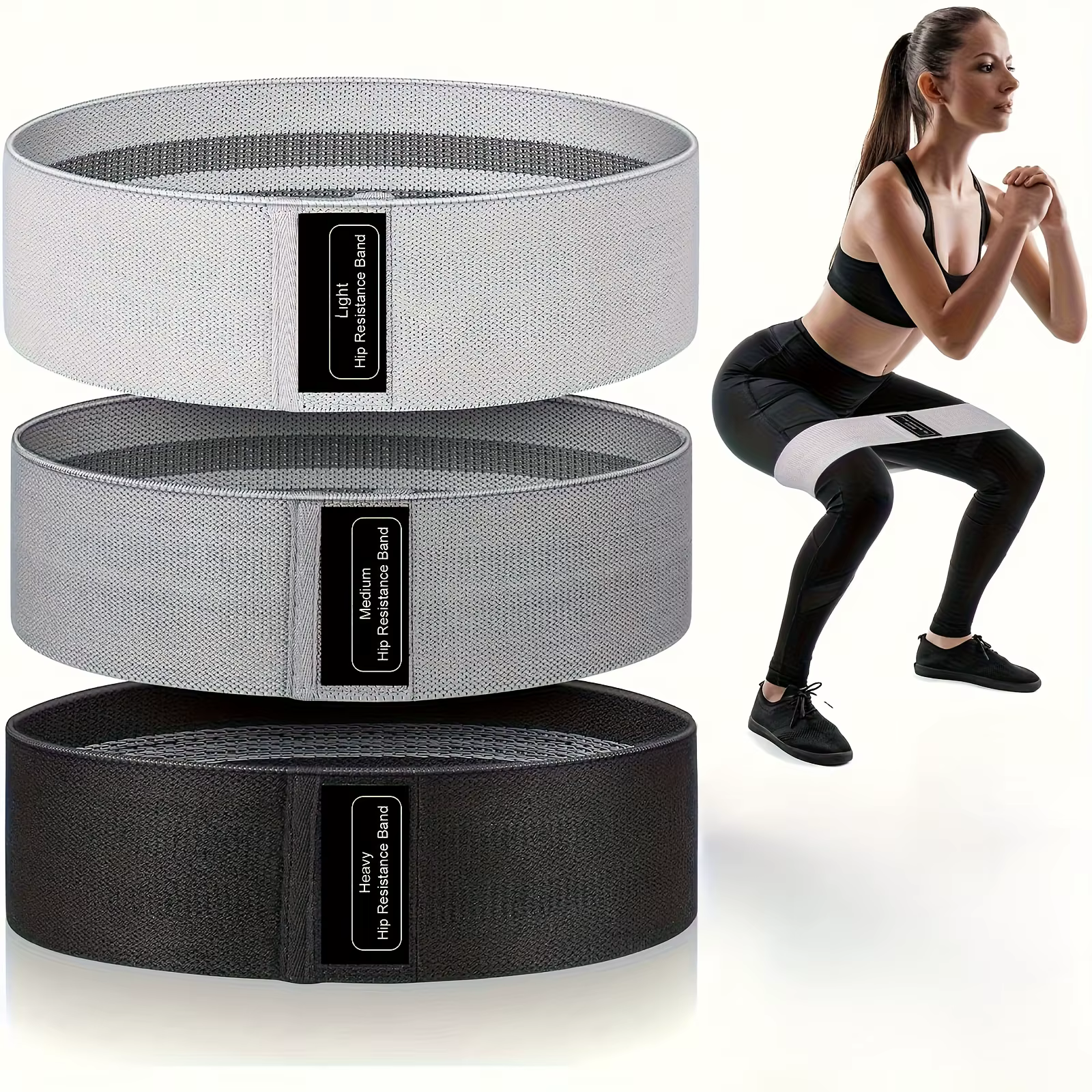 Bandes de résistance élastiques pour entraînement de force, Yoga, Pilates, 3 pièces, pour jambes et 