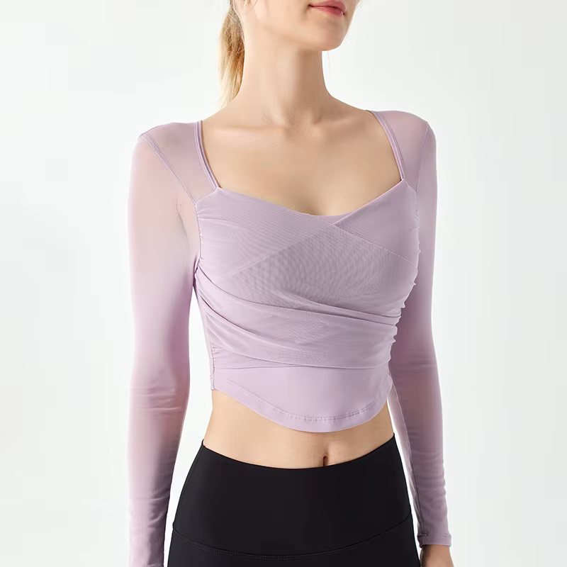Sous-vêtements Yoga costume pour femmes nouveau Pilates à manches longues maille rouge sport séchage
