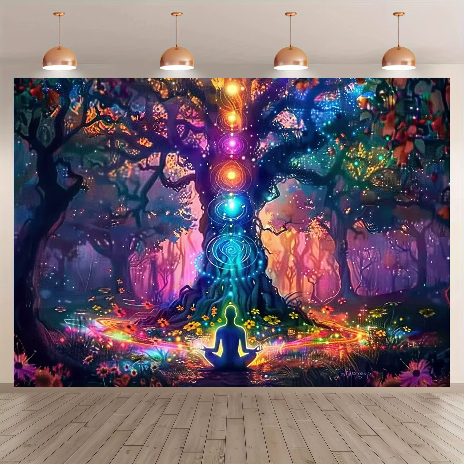 VIKAMA – tapisserie de forêt de Chakra spirituel, arbre de méditation, Style bohème, caractéristique