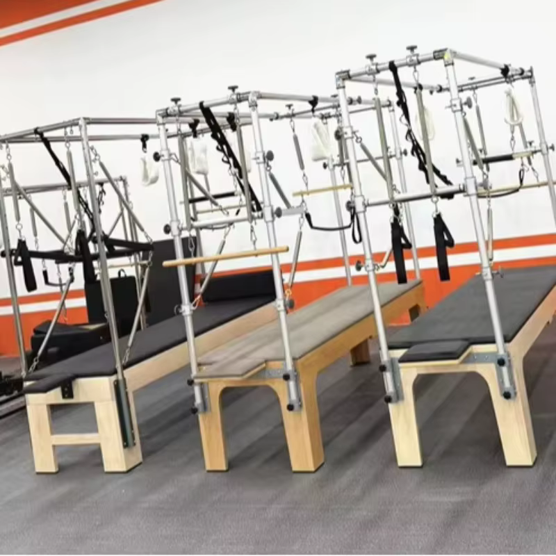 Tour de Pilates portable de luxe 3-en-1 avec ressorts et revêtement en cuir microfibre pour studio