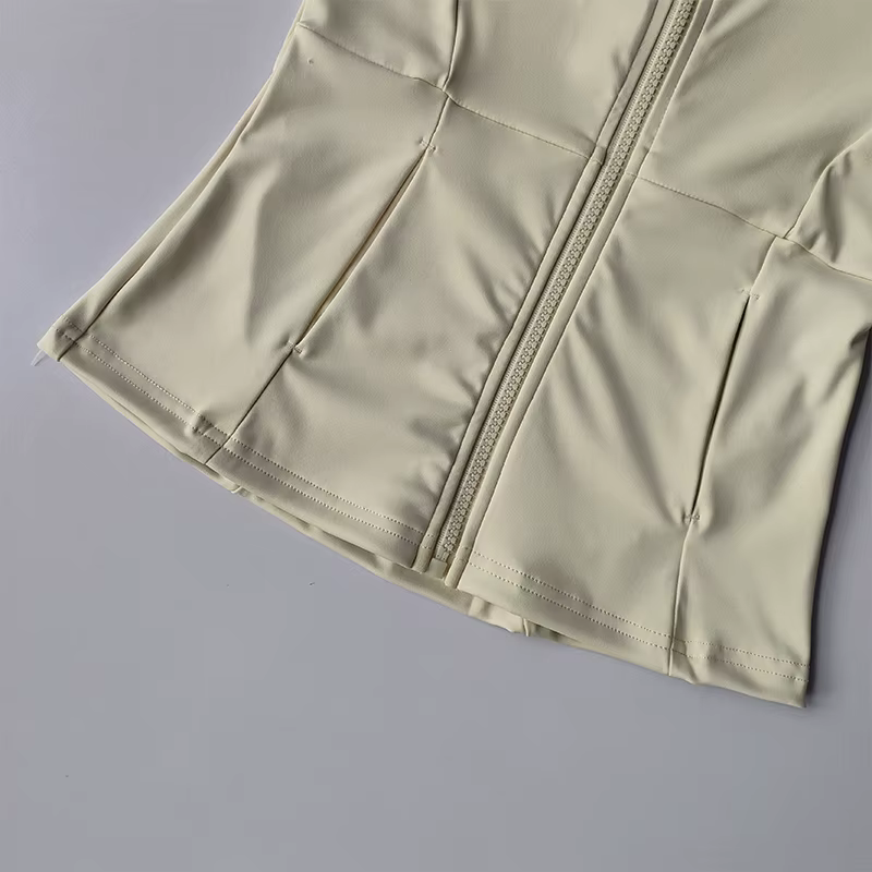 Veste de sport pour femmes, fermeture éclair, Fitness, Yoga, chemise d'entraînement, manteaux de cou