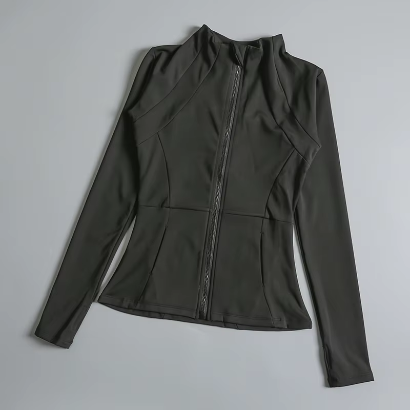 Manteau de yoga à manches longues pour dames, vêtements de yoga pour dames, haut élastique, lâche, e