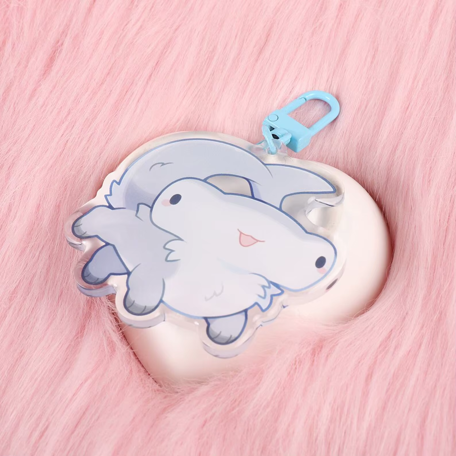 Porte-clés en acrylique époxy Shark Puppy, design unique, accessoire, idée cadeau parfaite, durable