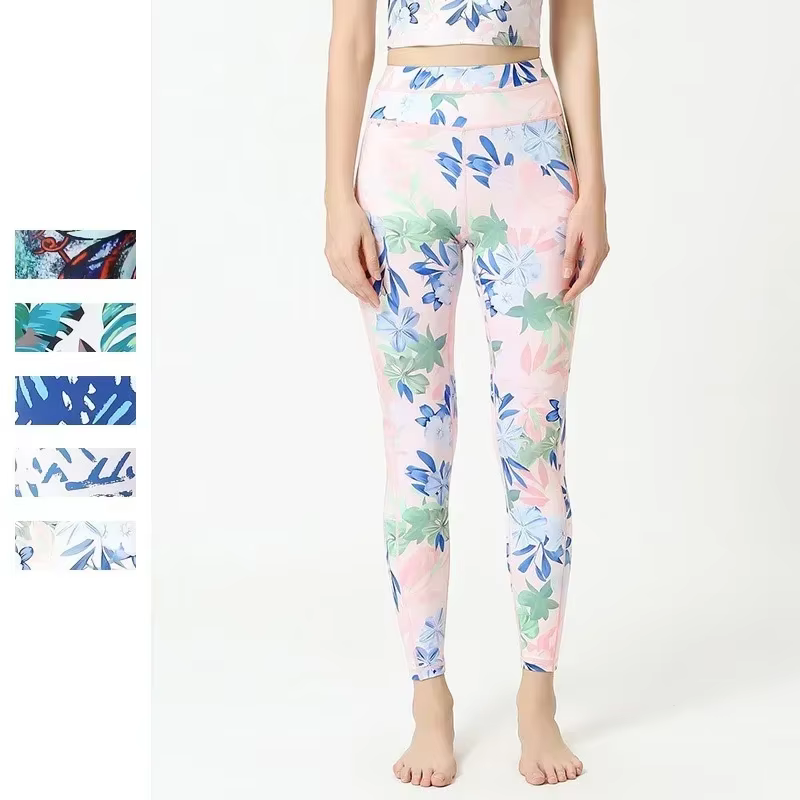 Cloud Hide Flower-Leggings de fitness taille haute pour femme, pantalon de yoga, collants longs sexy