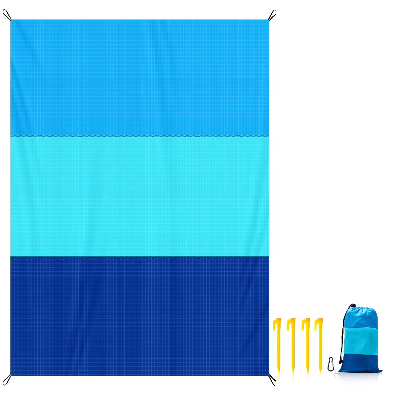 Tapis de plage extra-large léger et anti-sable pour 4 à 7 personnes, idéal pour les sorties à la pla