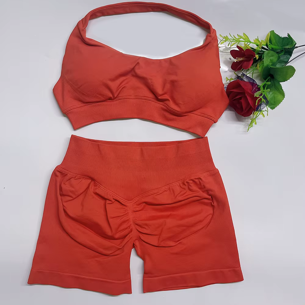 Ensemble de sport Yoga Outfits DF Impact Gym pour femmes, 2 pièces : soutien-gorge de sport sans cou